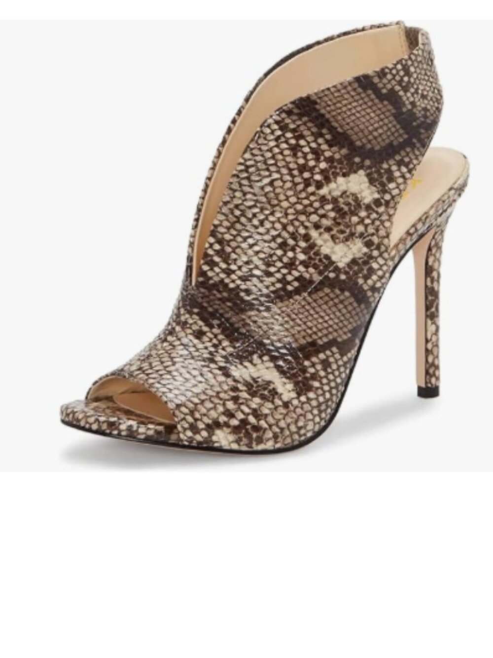 YDN Snakeskin Slingback Peep Toe Stiletto High Heel Ankle Boots Cutout Sandals
